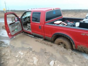 truck stuck in mud