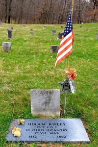 Civil War Grave with US flag