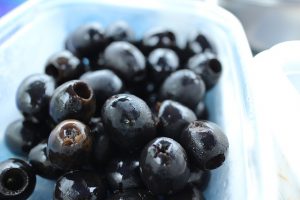 Bowl of black olives